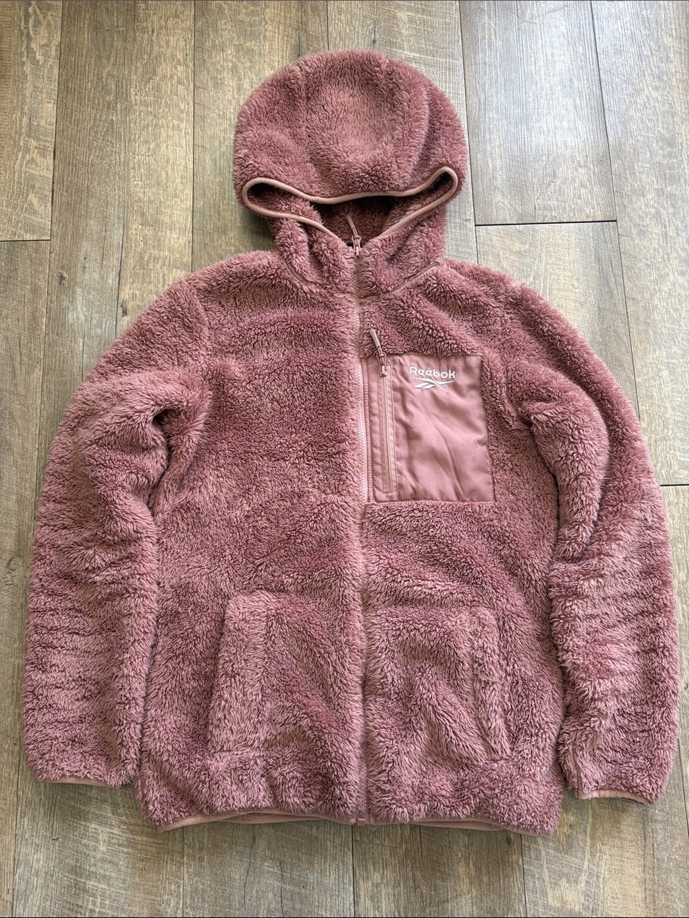 Reebok Full Zip Sherpa/Fleece Hooded Jacket